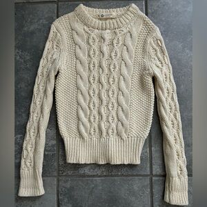 Crewcuts J. Crew Boys Cream Cable Knit Sweater
